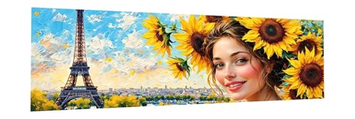 5D Diamond Painting Erwachsene Groß XXL 100x300cm Schönheit Diamant Painting Bilder Eiffelturm Diamond Painting Zubehör Full DIY Mosaikherstellung, Wanddeko, Geschenke für Frauen, Weihnachten F-8 von JIANFREY