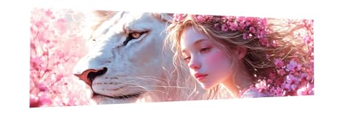 5D Diamond Painting Erwachsene Groß XXL 100x300cm Schönheit Diamant Painting Bilder Tiger Diamond Painting Zubehör Full DIY Crystal Mosaikherstellung, Wanddeko, Geschenke für Frauen, Weihnachten D-7 von JIANFREY