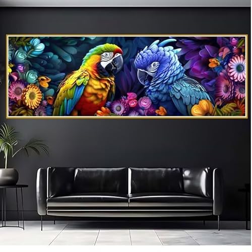 5D Diamond Painting Erwachsene Groß XXL 100x300cm Vogel Diamant Painting Bilder Papagei Diamond Painting Zubehör Full DIY Crystal Mosaikherstellung, Wanddeko, Geschenke für Frauen, Weihnachten I-7 von JIANFREY