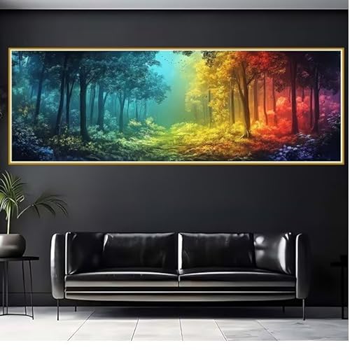 5D Diamond Painting Erwachsene Groß XXL 100x300cm Wald Diamant Painting Bilder Landschaft Diamond Painting Zubehör Full DIY Crystal Mosaikherstellung, Wanddeko, Geschenke für Frauen, Weihnachten Z-6 von JIANFREY