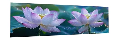 5D Diamond Painting Erwachsene Groß XXL 70x210cm Lotus Diamant Painting Bilder Blume Diamond Painting Zubehör Full, DIY Crystal Mosaikherstellung, Wanddeko, Geschenke für Frauen, Weihnachten R-9 von JIANFREY