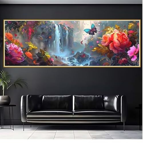 5D Diamond Painting Erwachsene Groß XXL 70x210cm Schmetterling Diamant Painting Bilder Blume Diamond Painting Zubehör Full DIY Mosaikherstellung, Wanddeko, Geschenke für Frauen, Weihnachten D-6 von JIANFREY