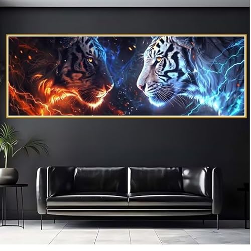 5D Diamond Painting Erwachsene Groß XXL 70x210cm Tiger Diamant Painting Bilder Tier Diamond Painting Zubehör Full DIY Crystal Mosaikherstellung, Wanddeko, Geschenke für Frauen, Männer, Weihnachten G-2 von JIANFREY