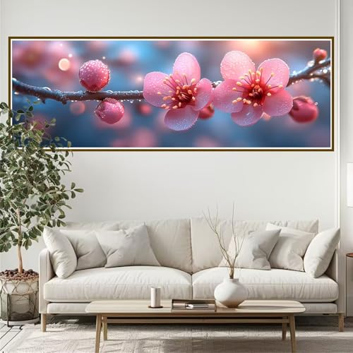 5D Diamond Painting Erwachsene Groß xxl 120 x 40 cm Blume Diamant Painting Bilder Blume Diamond Painting Zubehör Full DIY Crystal Mosaikherstellung, Wanddeko, Geschenke für Frauen, Männer, Ostern W-8 von JIANFREY