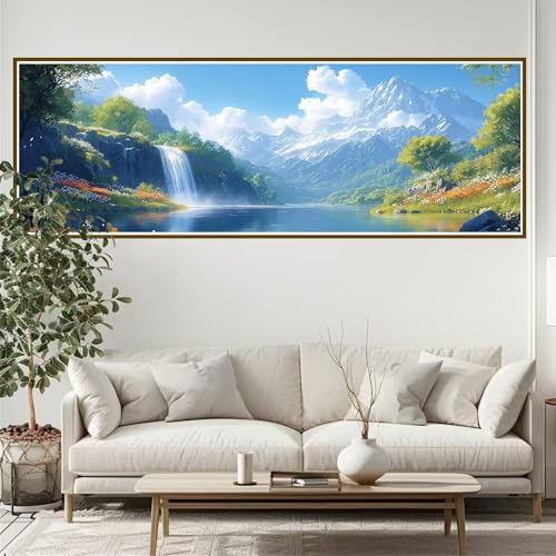 5D Diamond Painting Erwachsene Groß xxl 120 x 40 cm Fallen Diamant Painting Bilder Ozean Diamond Painting Zubehör Full DIY Crystal Mosaikherstellung, Wanddeko, Geschenke für Frauen, Männer, Ostern U-4 von JIANFREY