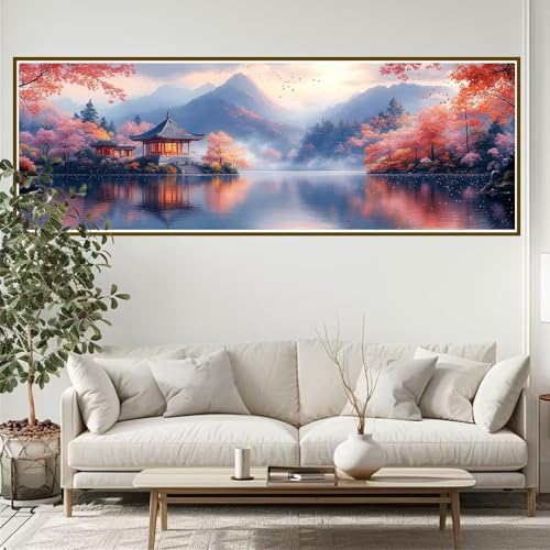 5D Diamond Painting Erwachsene Groß xxl 120 x 40 cm Gebirge Diamant Painting Bilder Landschaft Diamond Painting Zubehör Full DIY Crystal Mosaikherstellung, Wanddeko, für Frauen, Männer, Ostern L-3 von JIANFREY