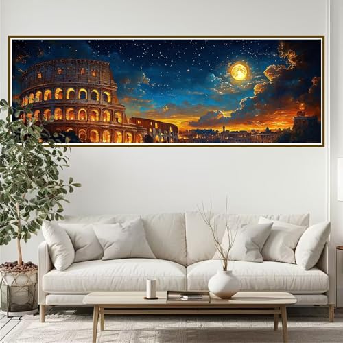 5D Diamond Painting Erwachsene Groß xxl 120 x 40 cm Rom Diamant Painting Bilder Mond Diamond Painting Zubehör Full DIY Crystal Mosaikherstellung, Wanddeko, Geschenke für Frauen, Männer, Ostern J-2 von JIANFREY