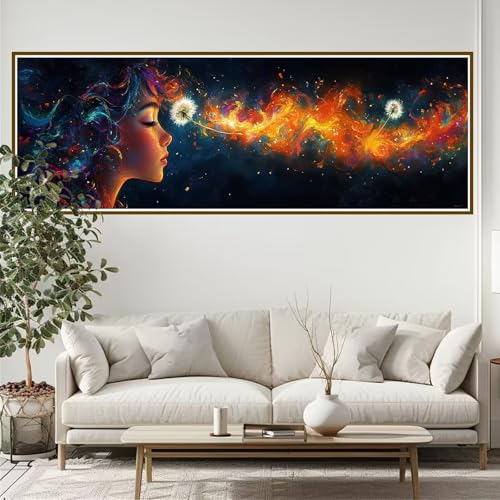 5D Diamond Painting Erwachsene Groß xxl 210 x 70 cm Frau Diamant Painting Bilder Löwenzahn Diamond Painting Zubehör Full DIY Mosaikherstellung, Wanddeko, Geschenke für Frauen, Männer, Ostern O-8 von JIANFREY