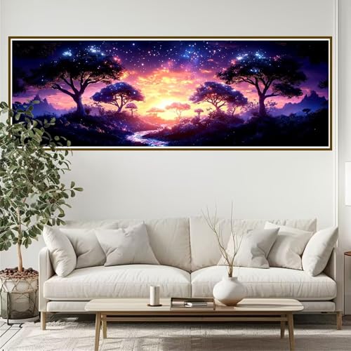 5D Diamond Painting Erwachsene Groß xxl 210 x 70 cm Landschaft Diamant Painting Bilder Fantasie Diamond Painting Zubehör Full DIY Crystal Mosaikherstellung, Wanddeko, für Frauen, Männer, Ostern L-3 von JIANFREY