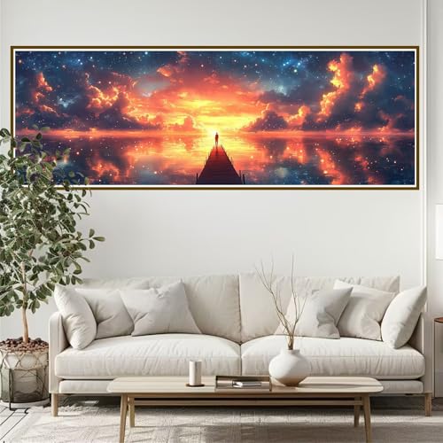 5D Diamond Painting Erwachsene Groß xxl 210 x 70 cm Landschaft Diamant Painting Bilder Wolke Diamond Painting Zubehör Full DIY Crystal Mosaikherstellung, Wanddeko, für Frauen, Männer, Ostern V-3 von JIANFREY