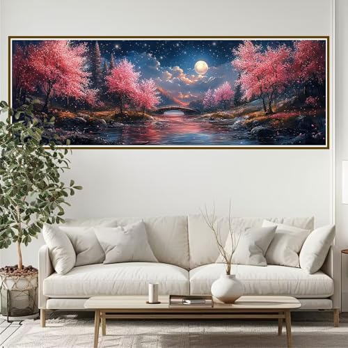 5D Diamond Painting Erwachsene Groß xxl 210 x 70 cm Sternenhimmel Diamant Painting Bilder Baum Diamond Painting Zubehör Full DIY Crystal Mosaikherstellung, Wanddeko, für Frauen, Männer, Ostern V-2 von JIANFREY