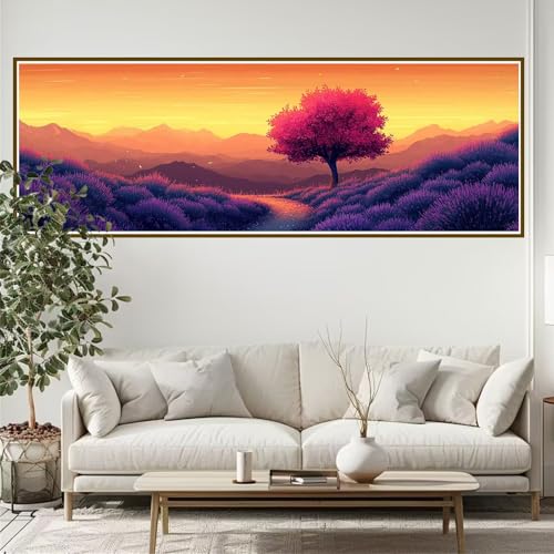 5D Diamond Painting Erwachsene Groß xxl 300 x 100 cm Baum Diamant Painting Bilder Landschaft Diamond Painting Zubehör Full DIY Crystal Mosaikherstellung, Wanddeko, für Frauen, Männer, Ostern Y-7 von JIANFREY