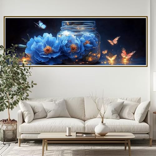 5D Diamond Painting Erwachsene Groß xxl 300 x 100 cm Blume Diamant Painting Bilder Schmetterling Diamond Painting Zubehör Full DIY Crystal Mosaikherstellung, Wanddeko, für Frauen, Männer, Ostern Y-5 von JIANFREY