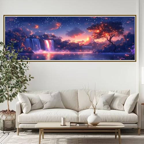 5D Diamond Painting Erwachsene Groß xxl 300 x 100 cm Fallen Diamant Painting Bilder Baum Diamond Painting Zubehör Full DIY Crystal Mosaikherstellung, Wanddeko, Geschenke für Frauen, Männer, Ostern G-4 von JIANFREY