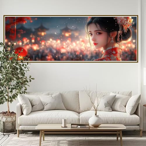 5D Diamond Painting Erwachsene Groß xxl 300 x 100 cm Frau Diamant Painting Bilder Japan Diamond Painting Zubehör Full DIY Crystal Mosaikherstellung, Wanddeko, Geschenke für Frauen, Männer, Ostern Z-3 von JIANFREY