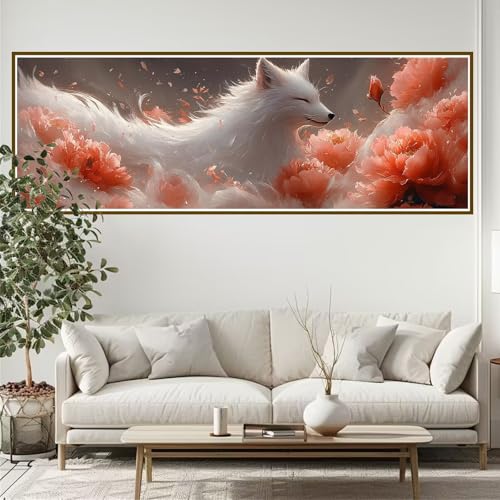 5D Diamond Painting Erwachsene Groß xxl 300 x 100 cm Fuchs Diamant Painting Bilder Tier Diamond Painting Zubehör Full DIY Crystal Mosaikherstellung, Wanddeko, Geschenke für Frauen, Männer, Ostern R-4 von JIANFREY