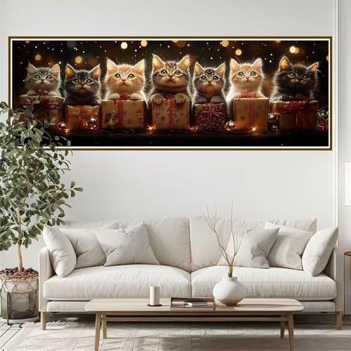 5D Diamond Painting Erwachsene Groß xxl 300 x 100 cm Katze Diamant Painting Bilder Tier Diamond Painting Zubehör Full DIY Crystal Mosaikherstellung, Wanddeko, Geschenke für Frauen, Männer, Ostern R-7 von JIANFREY