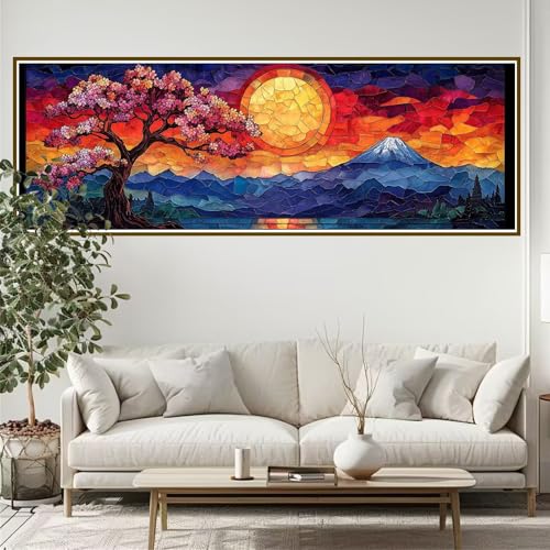 5D Diamond Painting Erwachsene Groß xxl 300 x 100 cm Landschaft Diamant Painting Bilder Baum Diamond Painting Zubehör Full DIY Crystal Mosaikherstellung, Wanddeko, für Frauen, Männer, Ostern D-1 von JIANFREY