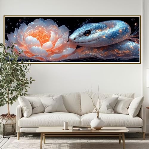 5D Diamond Painting Erwachsene Groß xxl 300 x 100 cm Schlange Diamant Painting Bilder Blume Diamond Painting Zubehör Full DIY Mosaikherstellung, Wanddeko, Geschenke für Frauen, Männer, Ostern M-0 von JIANFREY