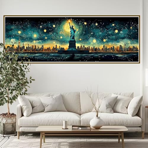 5D Diamond Painting Erwachsene Groß xxl 300 x 100 cm Sternenhimmel Diamant Painting Bilder Freiheitsstatue Diamond Painting Zubehör Full DIY Mosaikherstellung, Wanddeko, für Frauen, Männer, Ostern M-5 von JIANFREY