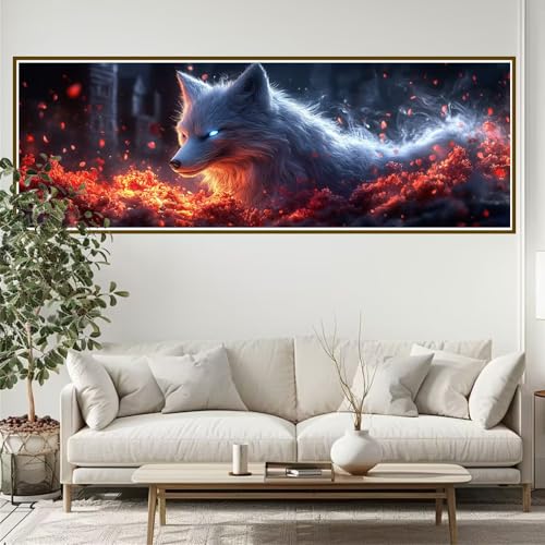 5D Diamond Painting Erwachsene Groß xxl 300 x 100 cm Tier Diamant Painting Bilder Fuchs Diamond Painting Zubehör Full DIY Crystal Mosaikherstellung, Wanddeko, Geschenke für Frauen, Männer, Ostern H-3 von JIANFREY