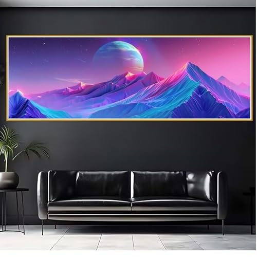 Diamond Painting Erwachsene Berg Diamant Painting Bilder Kinder Planet Diamond Painting Eckige Steine 90x270cm DIY Diamant Malerei Groß Bastelset für Wohnzimmer und Schlafzimmer Wanddeko Geschenk W-8 von JIANFREY