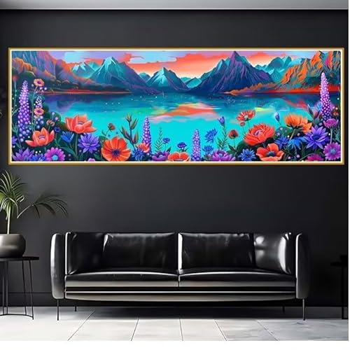 Diamond Painting Erwachsene Blume Diamant Painting Bilder Kinder Landschaft Diamond Painting Eckige Steine 30x90cm DIY Diamant Malerei Groß Bastelset für Wohnzimmer und Schlafzimmer Wanddeko J-3 von JIANFREY