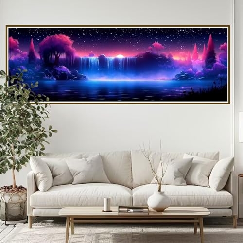 Diamond Painting Erwachsene Fallen Diamant Painting Bilder Kinder Landschaft Diamond Painting Runden Diamant 90 x 30 cm DIY Daiments Malerei Groß Bastelset für Wohnzimmer und Schlafzimmer Wanddeko S-3 von JIANFREY