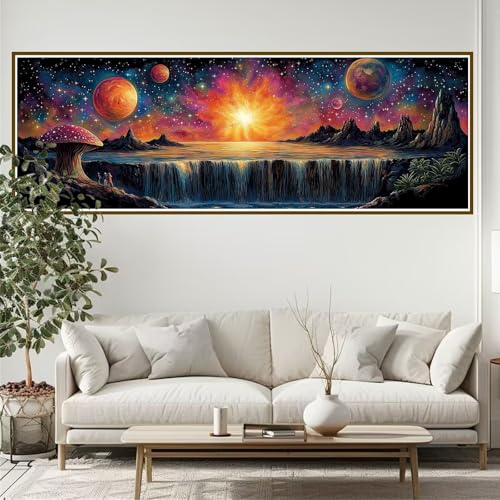 Diamond Painting Erwachsene Fallen Diamant Painting Bilder Kinder Landschaft Diamond Painting Runden Diamant 90 x 30 cm DIY Daiments Malerei Groß Bastelset für Wohnzimmer und Schlafzimmer Wanddeko P-3 von JIANFREY