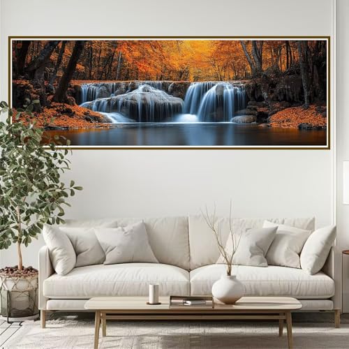 Diamond Painting Erwachsene Fallen Diamant Painting Bilder Kinder Landschaft Diamond Painting Runden Diamant 90 x 30 cm DIY Daiments Malerei Groß Bastelset für Wohnzimmer und Schlafzimmer Wanddeko D-3 von JIANFREY