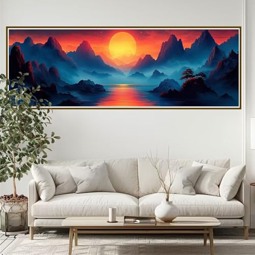 Diamond Painting Erwachsene Fantasie Diamant Painting Bilder Kinder Landschaft Diamond Painting Runden Diamant 90 x 30 cm DIY Daiments Malerei Bastelset für Wohnzimmer und Schlafzimmer Wanddeko P-0 von JIANFREY