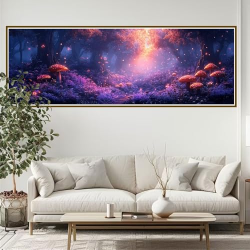 Diamond Painting Erwachsene Fantasie Diamant Painting Bilder Kinder Wald Diamond Painting Runden Diamant 270 x 90 cm DIY Daiments Malerei Groß Bastelset für Wohnzimmer und Schlafzimmer Wanddeko L-8 von JIANFREY