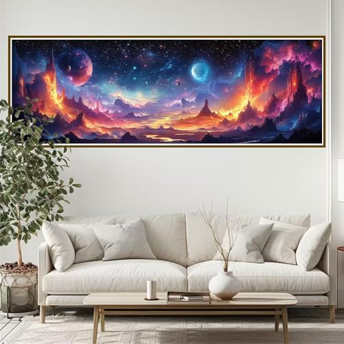 Diamond Painting Erwachsene Fantasie Diamant Painting Bilder Kinder Wolke Diamond Painting Runden Diamant 90 x 30 cm DIY Daiments Malerei Groß Bastelset für Wohnzimmer und Schlafzimmer Wanddeko V-0 von JIANFREY