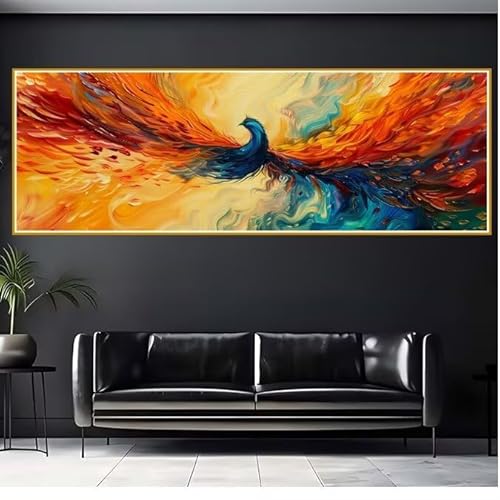 Diamond Painting Erwachsene Farbe Diamant Painting Bilder Kinder Vogel Diamond Painting Eckige Steine 90x270cm DIY Diamant Malerei Groß Bastelset für Wohnzimmer und Schlafzimmer Wanddeko Geschenk G-3 von JIANFREY