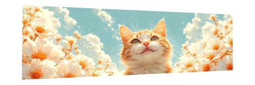 Diamond Painting Erwachsene Katze Diamant Painting Bilder Kinder Tier Diamond Painting Eckige Steine 90x270cm DIY Diamant Malerei Groß Bastelset für Wohnzimmer und Schlafzimmer Wanddeko Geschenk S-0 von JIANFREY