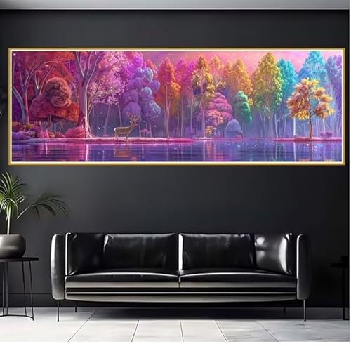 Diamond Painting Erwachsene Landschaft Diamant Painting Bilder Kinder Baum Diamond Painting Eckige Steine 30x90cm DIY Diamant Malerei Groß Bastelset für Wohnzimmer und Schlafzimmer Wanddeko B-8 von JIANFREY