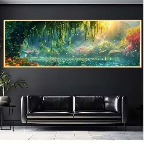 Diamond Painting Erwachsene Landschaft Diamant Painting Bilder Kinder Baum Diamond Painting Eckige Steine 30x90cm DIY Diamant Malerei Groß Bastelset für Wohnzimmer und Schlafzimmer Wanddeko K-7 von JIANFREY