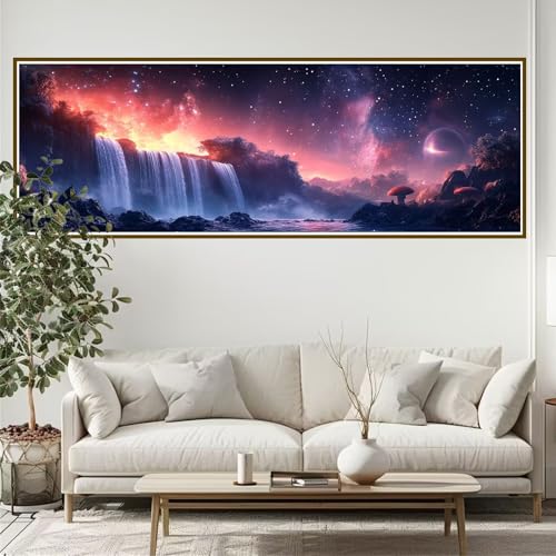 Diamond Painting Erwachsene Landschaft Diamant Painting Bilder Kinder Fallen Diamond Painting Runden Diamant 90 x 30 cm DIY Daiments Malerei Groß Bastelset für Wohnzimmer und Schlafzimmer Wanddeko Q-5 von JIANFREY