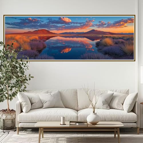 Diamond Painting Erwachsene Landschaft Diamant Painting Bilder Kinder Ozean Diamond Painting Runden Diamant 90 x 30 cm DIY Daiments Malerei Groß Bastelset für Wohnzimmer und Schlafzimmer Wanddeko J-7 von JIANFREY