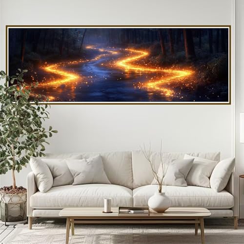 Diamond Painting Erwachsene Landschaft Diamant Painting Bilder Kinder Wald Diamond Painting Runden Diamant 90 x 30 cm DIY Daiments Malerei Groß Bastelset für Wohnzimmer und Schlafzimmer Wanddeko N-2 von JIANFREY