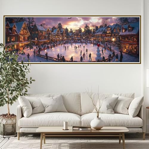 Diamond Painting Erwachsene Landschaft Diamant Painting Bilder Kinder Weihnachten Diamond Painting Runden Diamant 90 x 30 cm DIY Daiments Malerei Bastelset für Wohnzimmer und Schlafzimmer Wanddeko H-3 von JIANFREY