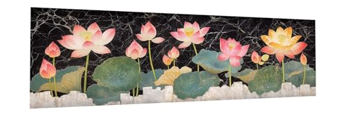 Diamond Painting Erwachsene Lotus Diamant Painting Bilder Kinder Blume Diamond Painting Eckige Steine 30x90cm DIY Diamant Malerei Groß Bastelset für Wohnzimmer und Schlafzimmer Wanddeko Geschenk M-2 von JIANFREY