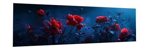 Diamond Painting Erwachsene Mohn Diamant Painting Bilder Kinder Blume Diamond Painting Eckige Steine 90x270cm DIY Diamant Malerei Groß Bastelset für Wohnzimmer und Schlafzimmer Wanddeko Geschenk P-0 von JIANFREY