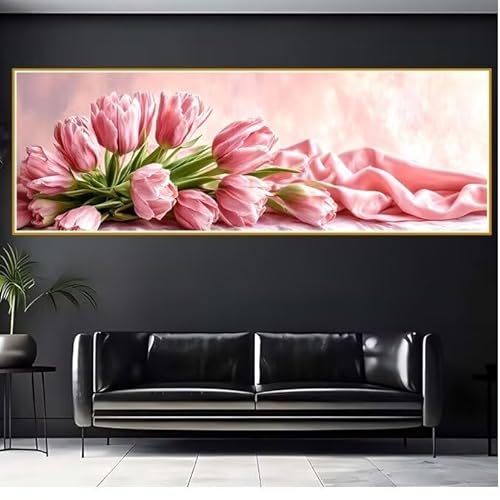 Diamond Painting Erwachsene Rose Diamant Painting Bilder Kinder Blume Diamond Painting Eckige Steine 90x270cm DIY Diamant Malerei Groß Bastelset für Wohnzimmer und Schlafzimmer Wanddeko Geschenk Z-1 von JIANFREY