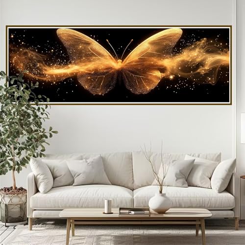 Diamond Painting Erwachsene Schmetterling Diamant Painting Bilder Kinder Tier Diamond Painting Runden Diamant 90 x 30 cm DIY Daiments Malerei Bastelset für Wohnzimmer und Schlafzimmer Wanddeko M-8 von JIANFREY