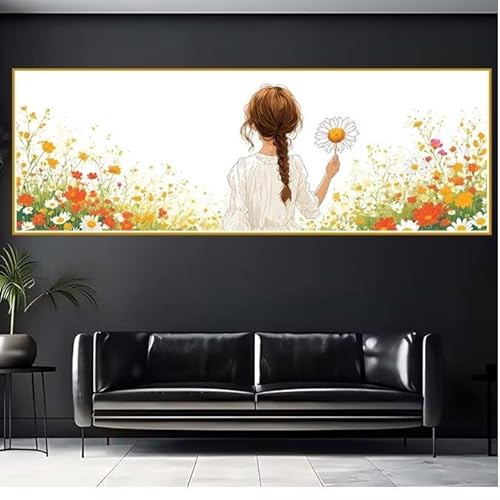 Diamond Painting Erwachsene Schönheit Diamant Painting Bilder Kinder Sonnenblume Diamond Painting Eckige Steine 90x270cm DIY Diamant Malerei Groß Bastelset für Wohnzimmer und Schlafzimmer Wanddeko M-2 von JIANFREY