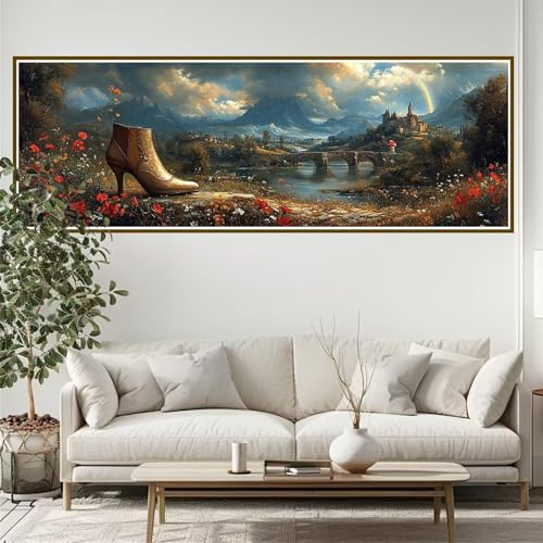 Diamond Painting Erwachsene Sonnenuntergang Diamant Painting Bilder Landschaft Diamond Painting Runden Diamant 270 x 90 cm DIY Daiments Malerei Bastelset für Wohnzimmer und Schlafzimmer Wanddeko K-0 von JIANFREY