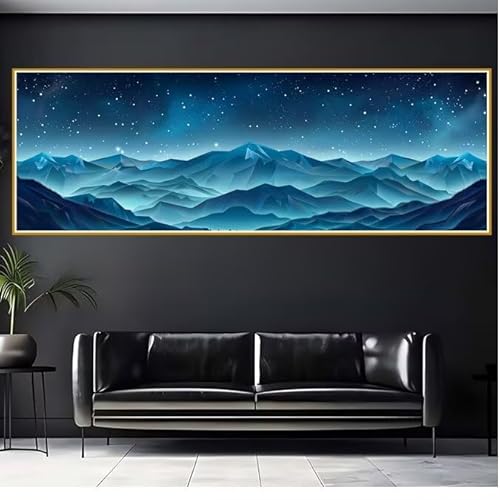 Diamond Painting Erwachsene Sternenhimmel Diamant Painting Bilder Kinder Berg Diamond Painting Eckige Steine 90x270cm DIY Diamant Malerei Groß Bastelset für Wohnzimmer und Schlafzimmer Wanddeko Z-6 von JIANFREY