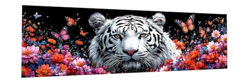 Diamond Painting Erwachsene Tiger Diamant Painting Bilder Kinder Tier Diamond Painting Eckige Steine 60x180cm DIY Diamant Malerei Groß Bastelset für Wohnzimmer und Schlafzimmer Wanddeko Geschenk Q-4 von JIANFREY