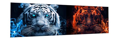 Diamond Painting Erwachsene Tiger Diamant Painting Bilder Kinder Tiger Diamond Painting Eckige Steine 90x270cm DIY Diamant Malerei Groß Bastelset für Wohnzimmer und Schlafzimmer Wanddeko Geschenk K-8 von JIANFREY